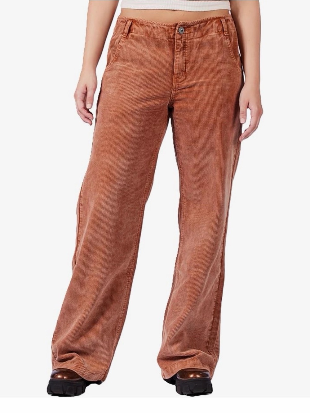 Corduroy Pants in bronze, burnt orange - rust